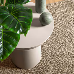 vidaXL Rug Floor Carpet for Indoor and Outdoor Door Mat Kitchen Rug Jute Look - beige, 140 x 200 cm/round design - Additional view 2