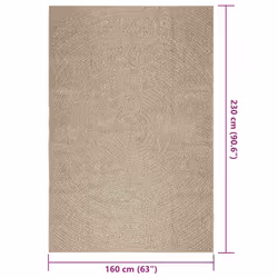 vidaXL Rug Floor Carpet for Indoor and Outdoor Door Mat Kitchen Rug Jute Look - beige, 160 x 230 cm/round design - Additional view 3