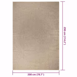 vidaXL Rug Floor Carpet for Indoor and Outdoor Door Mat Kitchen Rug Jute Look - beige, 200 x 290 cm/round design - Additional view 8