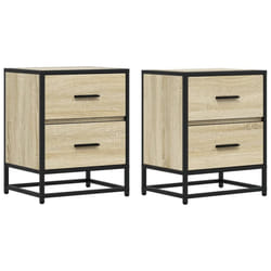 vidaXL Bedside Cabinets Nightstand Bed Table Engineered Wood - sonoma oak, 2 pcs