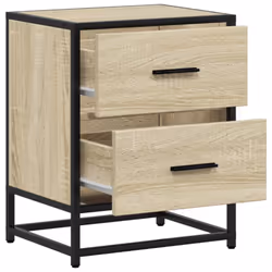 vidaXL Bedside Cabinets Nightstand Bed Table Engineered Wood - sonoma oak, 2 pcs - Additional view 8