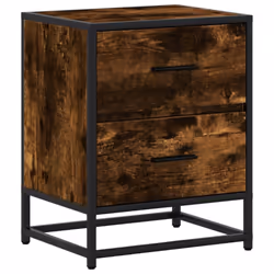 vidaXL Bedside Cabinets Nightstand Bed Table Engineered Wood - smoked oak, 1 pcs - Additional view 5