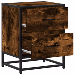 vidaXL Bedside Cabinets Nightstand Bed Table Engineered Wood - smoked oak, 1 pcs - Additional view 8