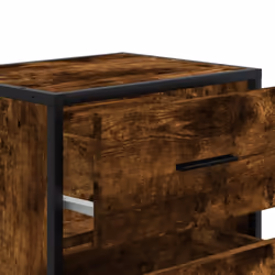 vidaXL Bedside Cabinets Nightstand Bed Table Engineered Wood - smoked oak, 1 pcs - Additional view 9