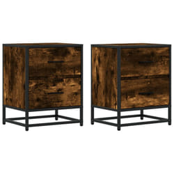 vidaXL Bedside Cabinets Nightstand Bed Table Engineered Wood - smoked oak, 2 pcs
