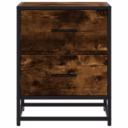 vidaXL Bedside Cabinets Nightstand Bed Table Engineered Wood - smoked oak, 2 pcs - Additional view 4