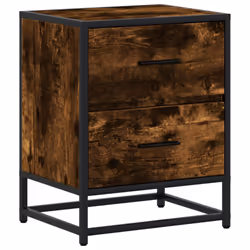 vidaXL Bedside Cabinets Nightstand Bed Table Engineered Wood - smoked oak, 2 pcs - Additional view 5