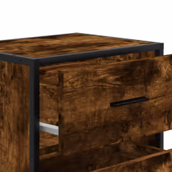 vidaXL Bedside Cabinets Nightstand Bed Table Engineered Wood - smoked oak, 2 pcs - Additional view 9