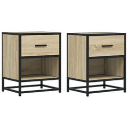 vidaXL Bedside Cabinets Nightstand Bed Side Table Engineered Wood - sonoma oak, 2 pcs