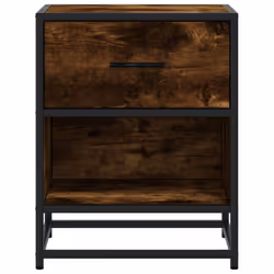 vidaXL Bedside Cabinets Nightstand Bed Side Table Engineered Wood - smoked oak, 1 pcs - Additional view 4