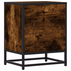 vidaXL Bedside Cabinets Nightstand Bed Side Table Engineered Wood - smoked oak, 1 pcs - Additional view 6