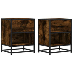 vidaXL Bedside Cabinets Nightstand Bed Side Table Engineered Wood - smoked oak, 2 pcs