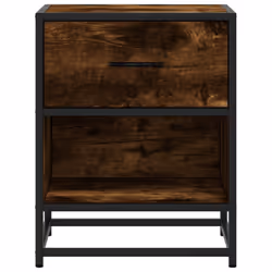 vidaXL Bedside Cabinets Nightstand Bed Side Table Engineered Wood - smoked oak, 2 pcs - Additional view 4