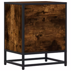 vidaXL Bedside Cabinets Nightstand Bed Side Table Engineered Wood - smoked oak, 2 pcs - Additional view 7
