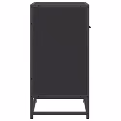 vidaXL Bedside Cabinet Nightstand Bed Side Cabinet Engineered Wood and Metal - black - Additional view 5
