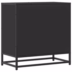 vidaXL Bedside Cabinet Nightstand Bed Side Cabinet Engineered Wood and Metal - black - Additional view 6