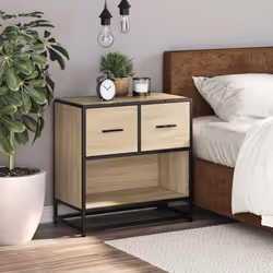 VidaXL 848695 nightstand/bedside table 2 drawer(s) Oak