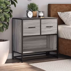 VidaXL 848697 nightstand/bedside table 2 drawer(s) Oak - Additional view 4