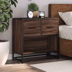 VidaXL 848698 nightstand/bedside table 2 drawer(s) Oak - Additional view 4
