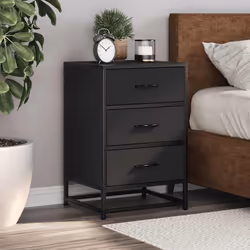 VidaXL 848719 nightstand/bedside table 3 drawer(s) Black