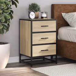 VidaXL 848720 nightstand/bedside table 3 drawer(s) Oak