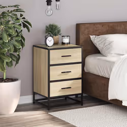 VidaXL 848720 nightstand/bedside table 3 drawer(s) Oak