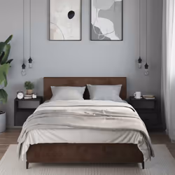 vidaXL Wall-mounted Bedside Cabinet Smoked Oak 40x31x39.5 cm cabinet - black, 2 pcs - Additional view 2