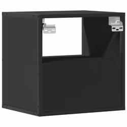 vidaXL Wall-mounted Bedside Cabinet Smoked Oak 40x31x39.5 cm cabinet - black, 2 pcs - Additional view 7