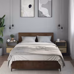 vidaXL Wall-mounted Bedside Cabinet Smoked Oak 40x31x39.5 cm cabinet - sonoma oak, 2 pcs - Additional view 2