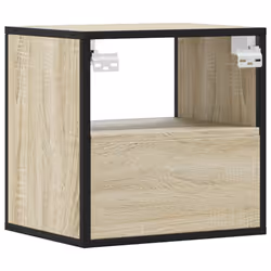 vidaXL Wall-mounted Bedside Cabinet Smoked Oak 40x31x39.5 cm cabinet - sonoma oak, 2 pcs - Additional view 7