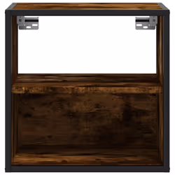 vidaXL Wall-mounted Bedside Cabinet Black 40x31x39.5 cm cabinet bedside table - smoked oak, 2 pcs - Additional view 4