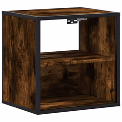 vidaXL Wall-mounted Bedside Cabinet Black 40x31x39.5 cm cabinet bedside table - smoked oak, 2 pcs - Additional view 5