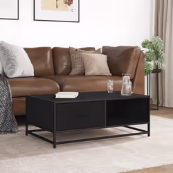 vidaXL Coffee Table Hall End Table Side Table Engineered Wood and Metal - black