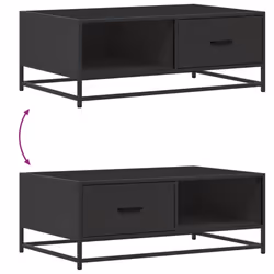 vidaXL Coffee Table Hall End Table Side Table Engineered Wood and Metal - black - Additional view 8