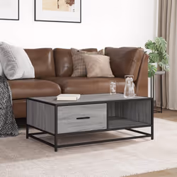 vidaXL Coffee Table Hall End Table Side Table Engineered Wood and Metal - grey sonoma