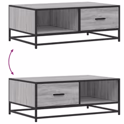 vidaXL Coffee Table Hall End Table Side Table Engineered Wood and Metal - grey sonoma - Additional view 8