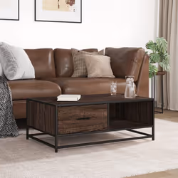 vidaXL Coffee Table Hall End Table Side Table Engineered Wood and Metal - brown oak