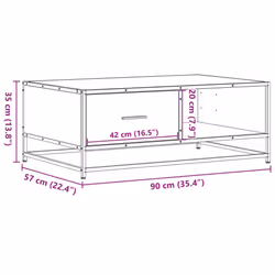 vidaXL Coffee Table Hall End Table Side Table Engineered Wood and Metal - brown oak