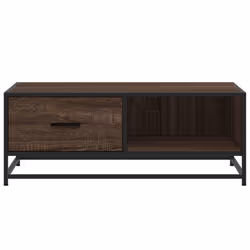 vidaXL Coffee Table Hall End Table Side Table Engineered Wood and Metal - brown oak - Additional view 4