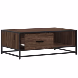 vidaXL Coffee Table Hall End Table Side Table Engineered Wood and Metal - brown oak - Additional view 7
