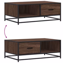 vidaXL Coffee Table Hall End Table Side Table Engineered Wood and Metal - brown oak - Additional view 8