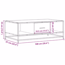 vidaXL Coffee Table Hallway End Table Side Table Engineered Wood and Metal - smoked oak - Additional view 10