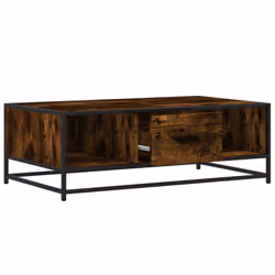 vidaXL Coffee Table Hallway End Table Side Table Engineered Wood and Metal - smoked oak - Additional view 7