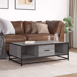 vidaXL Coffee Table Hallway End Table Side Table Engineered Wood and Metal - grey sonoma