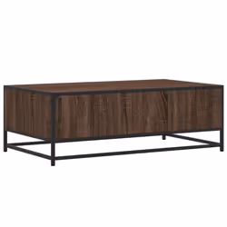 vidaXL Coffee Table Hallway End Table Side Table Engineered Wood and Metal - brown oak - Additional view 6