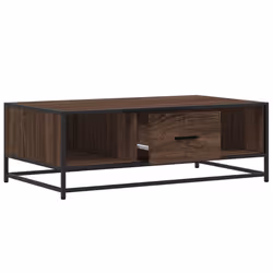 vidaXL Coffee Table Hallway End Table Side Table Engineered Wood and Metal - brown oak - Additional view 7