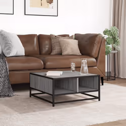 vidaXL Coffee Table Hallway Tea End Table Side Table Engineered Wood and Metal - grey sonoma