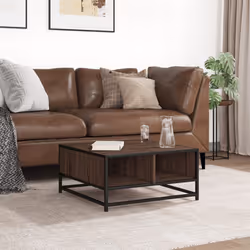 vidaXL Coffee Table Hallway Tea End Table Side Table Engineered Wood and Metal - brown oak