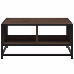 vidaXL Coffee Table Hallway Tea End Table Side Table Engineered Wood and Metal - brown oak - Additional view 4