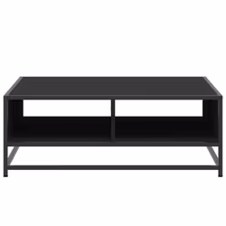vidaXL Coffee Table Hallway Tea End Table Side Table Engineered Wood and Metal - black, 80 x 80 x 30 cm - Additional view 4